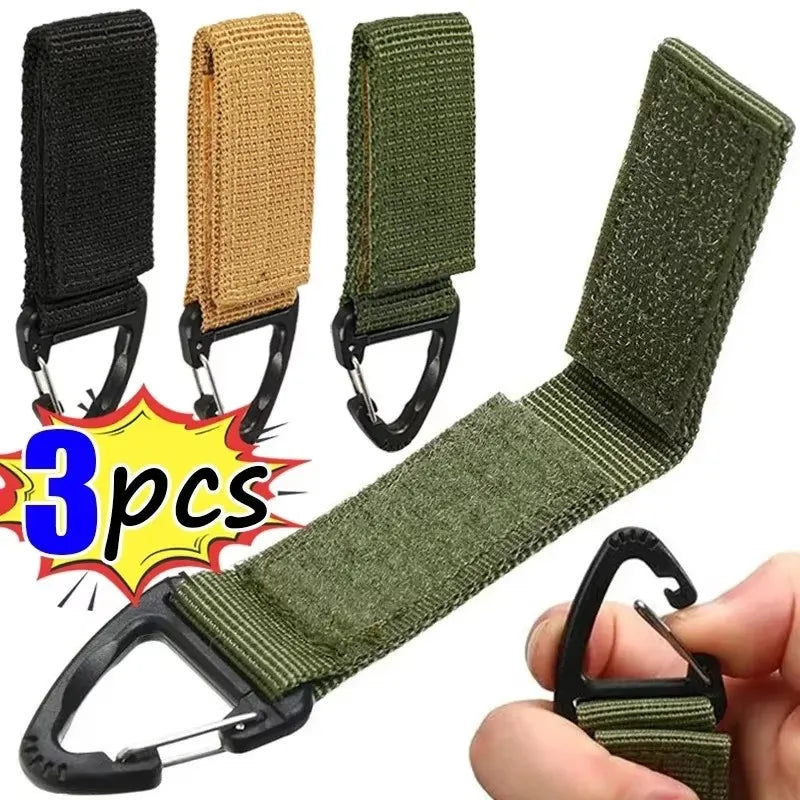 Clip Tattica MOLLE Porta Chiavi – Moschettone Nylon per Cintura e Zaino (1/2/3 Pezzi) Accessorio Outdoor EDC - Campeda