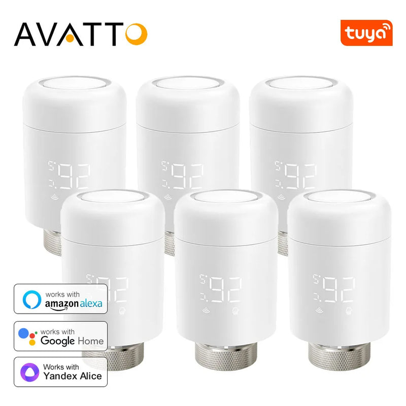 AVATTO Tuya 1-6PCS Wifi TRV Attuatore Del Radiatore Valvola Termostatica Valvola Del Radiatore Regolatore di Temperatura Supporto Alexa Google Casa