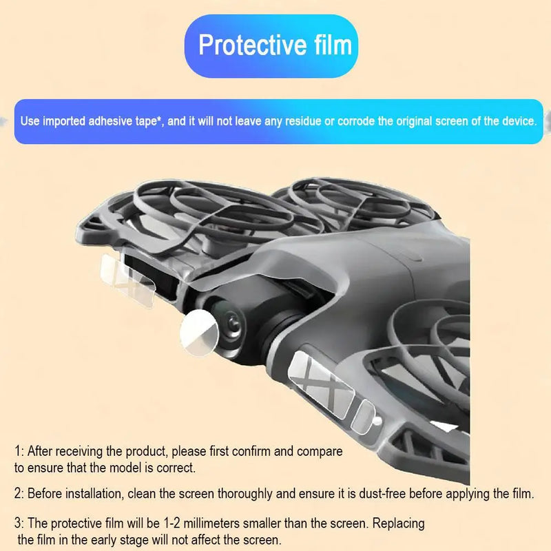 Per DJI Neo2 Pellicola protettiva per schermo con pellicola temperata per obiettivo Sensore antipolvere antigraffio e senza bolle, pellicola morbida per schermo