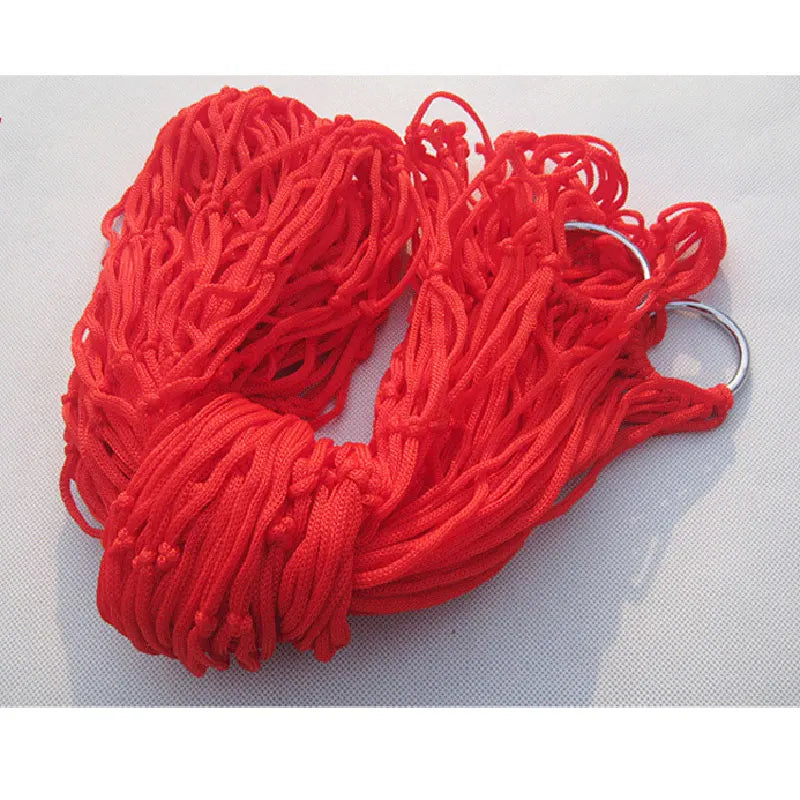 Amaca in rete di Nylon singola persona appesa a letto altalena campeggio all'aperto amache essenziali per l'esterno