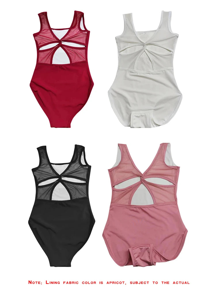 Body da balletto donna Manica a tromba ballo Colletto alla coreana Maglia pieghe - immagine 2