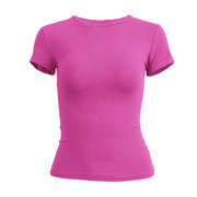 Abbigliamento donna T-shirt manica corta Slim Fit Top O-Collo Guaina lavorata a maglia - immagine 11