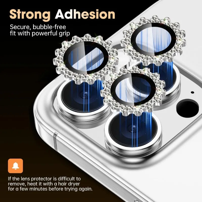 1 Set di Protezioni per Lenti Fotocamera in Vetro Diamantato – Design
