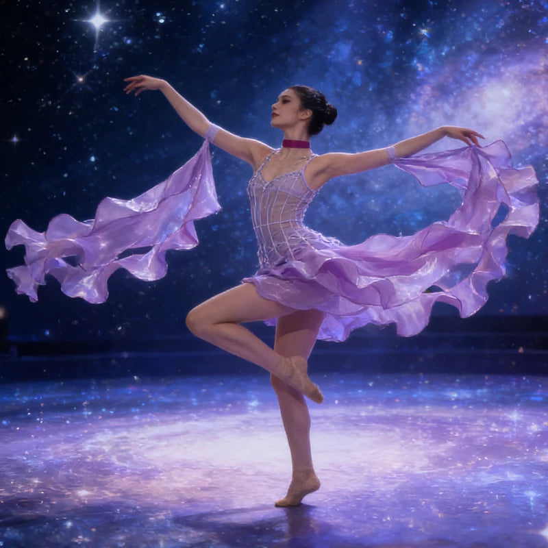 1 paio di nastri da polso eleganti e fluidi 75 cm per danza - immagine 2