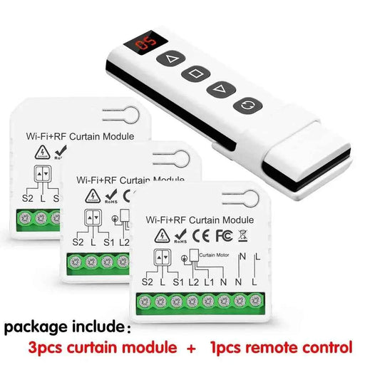 Interruttore per tende Wifi Rf Tuya Smart Life Modulo per tapparella 433 mhz 5-IN-1 Telecomando, per tende per porte e finestre del garage Alexa - Campeda