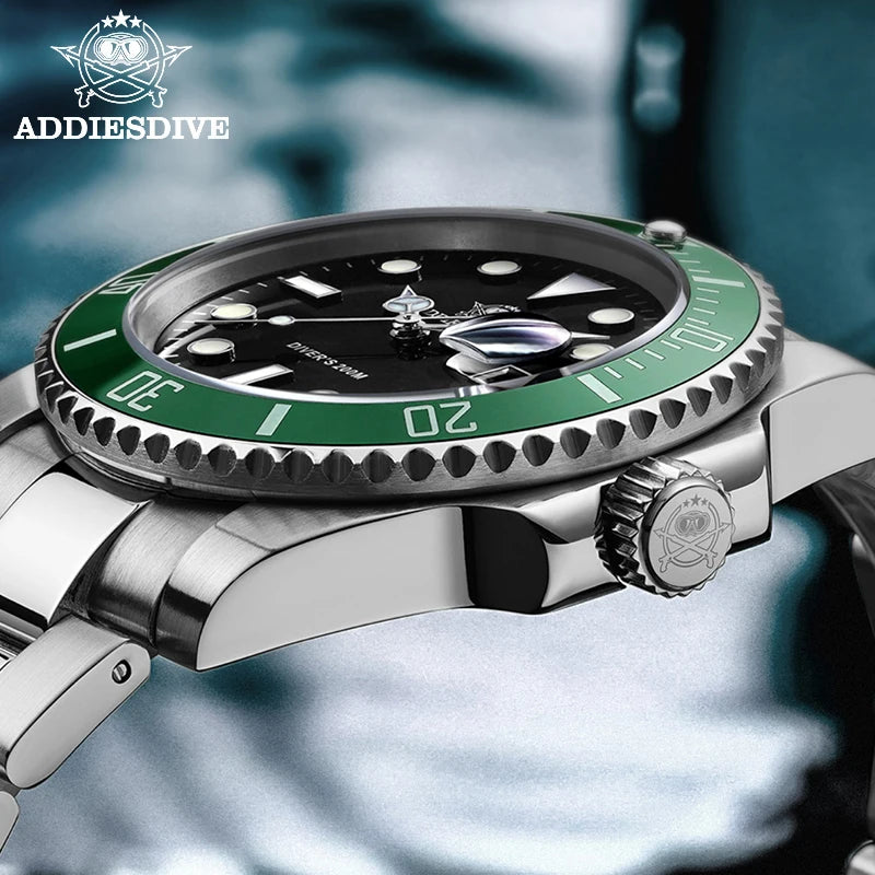 Orologio Uomo ADDIESDIVE Acciaio Inossidabile – Subacqueo 20 Bar, Quarzo Sportivo Elegante - Campeda