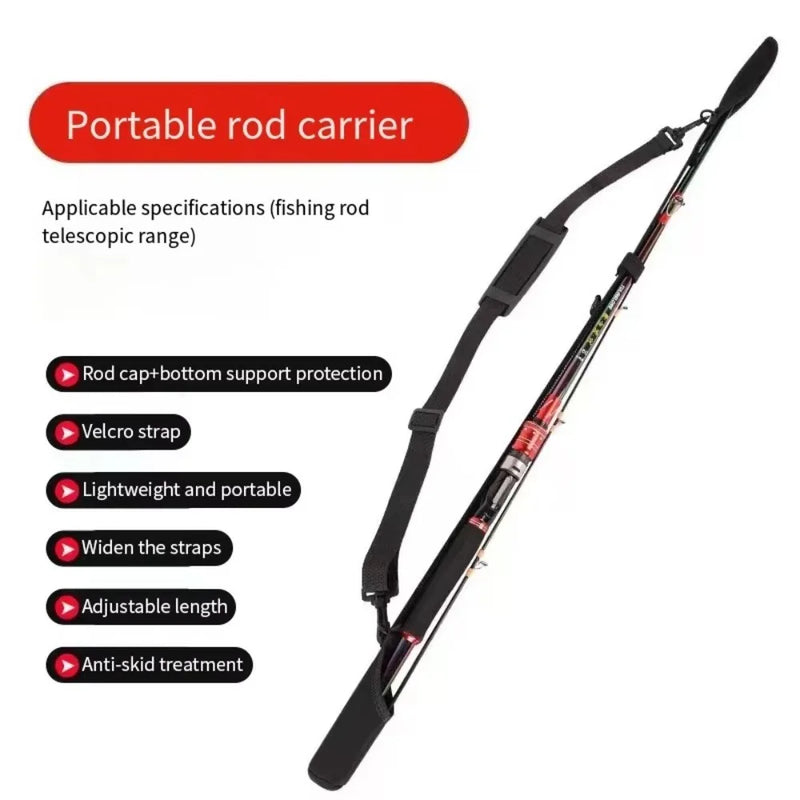 Borsa portaoggetti regolabile per canna da pesca Cintura spalla portatile protettiva - With Styrap 58-130cm - immagine 2