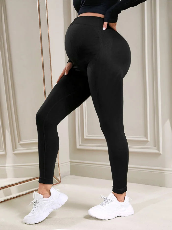 Leggings premaman elastici a vita alta skinny per le donne incinte Supporto la - immagine 7