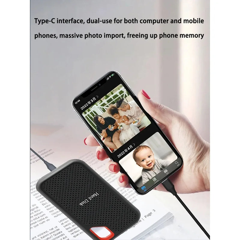 Unità SSD portatile Disco rigido ad alta velocità da 1 TB Disco rigido esterno da 2 TB/4 TB Tipo C/USB 3.1 Dispositivo di archiviazione originale per laptop/PC/Mac