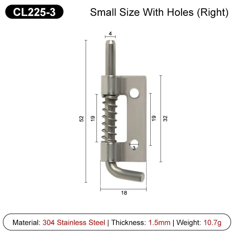 2 Pezzi CL225 Perno a Molla in Acciaio Inox 304 Argento - CL225-3-DK304-RIGHT - immagine 20