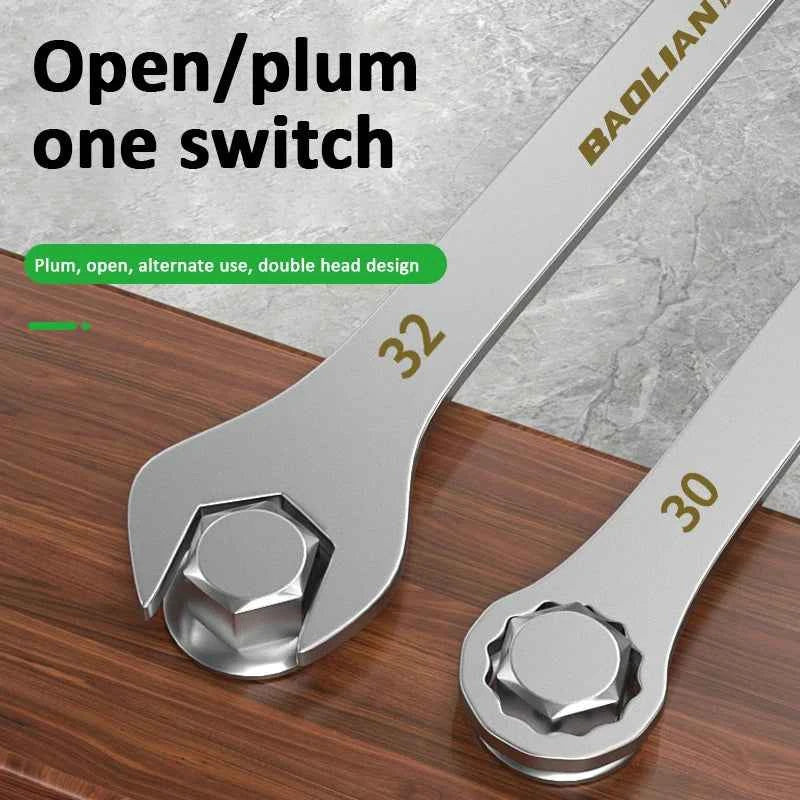 Chiave aperta ultrasottile Chiavi a cricchetto da 5-32MM Chiavi universali Chiave a doppio scopo per strumento di riparazione auto moto bicicletta