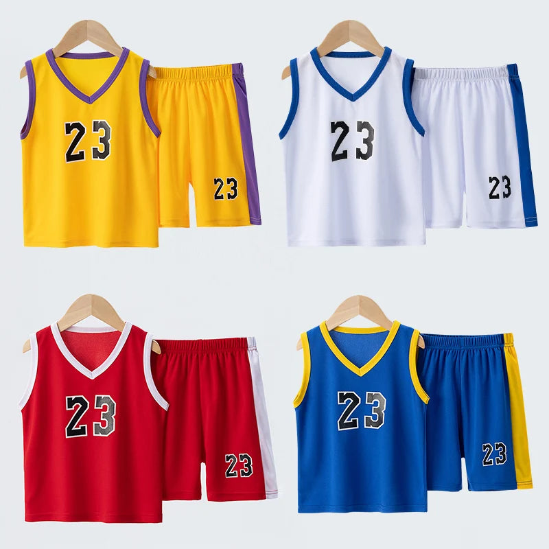 Tuta da basket estiva per BAMBINI Gilet sportivo ragazzi e ragazze Pantaloncini - immagine 14