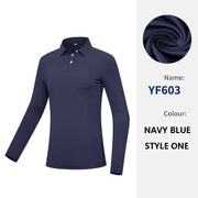 PGM Polo da golf donna ad alta elasticità T-shirt traspirante a maniche lunghe - style one navy blue S - immagine 31