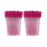 ANNAFRIS 50 Pz Spazzola per ciglia usa e getta Testa morbida Pennello sopracciglia - 100 pezzi trasparenti rosso rosa - immag