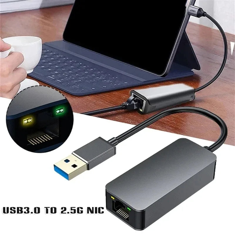 Adattatore Ethernet da tipo C a RJ45 2500Mbps USB 3.0 Scheda di rete RJ45 Cavo Internet Lan 100/1000/2500Mbps per PC portatile MacBook