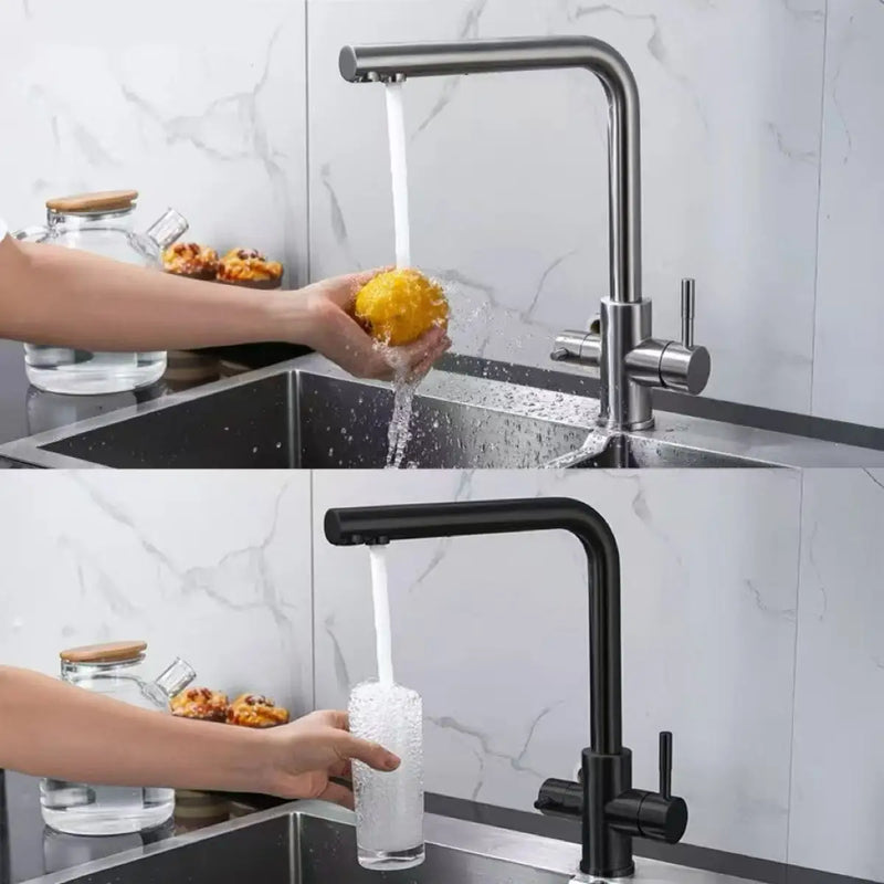 Rubinetto da Cucina per Acqua Filtrata Purificatore – Doppia Maniglia Lavello - immagine 4
