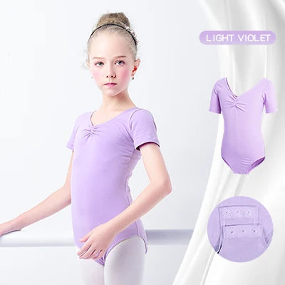 Body per balletto di base ragazze da ballo in cotone ginnastica a maniche - immagine 16