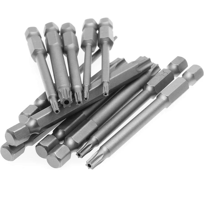 Set di punte di sicurezza Torx da 11 pezzi Set di cacciaviti di sicurezza magnetici in acciaio S2 Set di cacciaviti a stella da 50/100mm per vuoto di squalo T6-T40