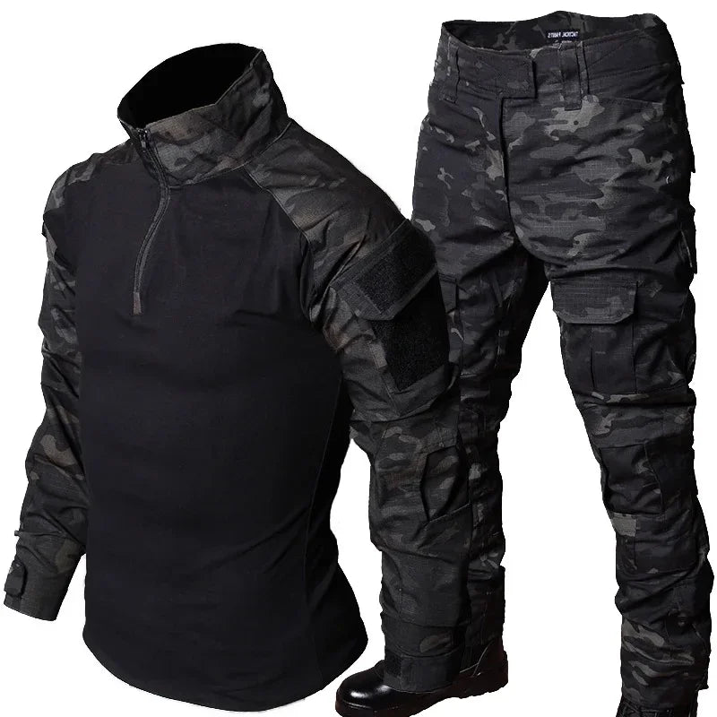 Kit tattici Tute mimetiche da esterno per uomo Uniforme combattimento Pantaloni - immagine 10