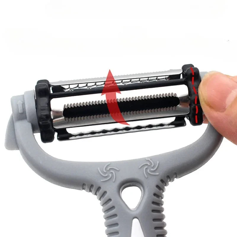 3 In 1 Verdura Frutta Pelapatate Grattugia Multifunzionale In Acciaio Inox Rotante Julienne Patate Carota Verdura Taglierina Utensili Da Cucina