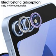 Anelli per obiettivo in vetro temperato per Samsung Galaxy Z Flip, protezione anti-esplosione, resistente ai graffi, in metallo