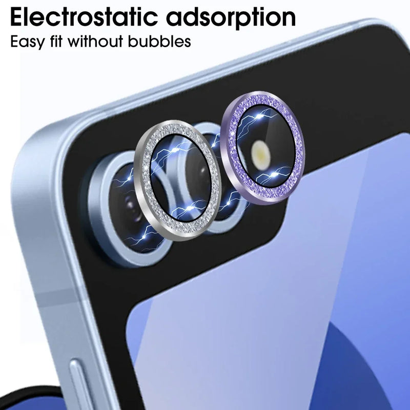 Anelli per obiettivo in vetro temperato per Samsung Galaxy Z Flip, protezione anti-esplosione, resistente ai graffi, in metallo