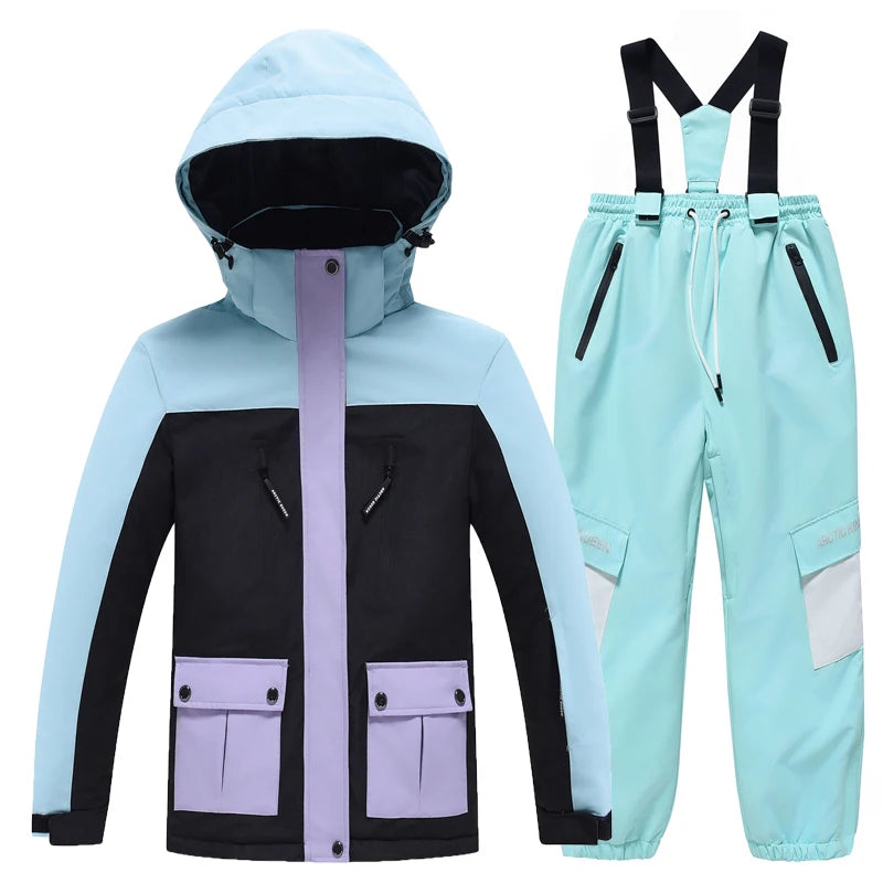 -30 Tuta da neve per bambini Set di abbigliamento snowboard - immagine 14