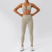 Completo fitness donna 2 pezzi hearuisavy – leggings push up vita alta e top maniche lunghe, traspirante quick dry - Campeda