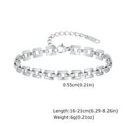 Bracciale a catena da donna color argento bracciali impilabili in acciaio inossidabile - immagine 19