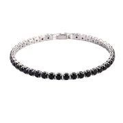Braccialetti in cristallo di zirconi cubici di lusso Hiphop ghiacciati da 4 mm per donna uomo gioielli a catena con bracciale color argento color oro - Campeda