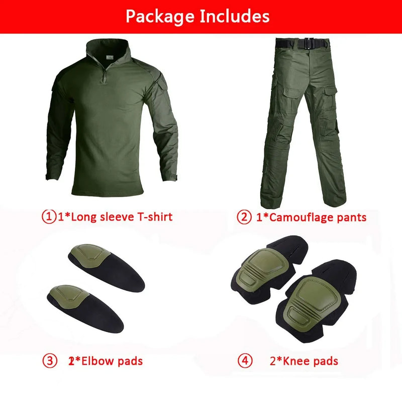 Kit tattici Tute mimetiche da esterno per uomo Uniforme combattimento Pantaloni - immagine 19