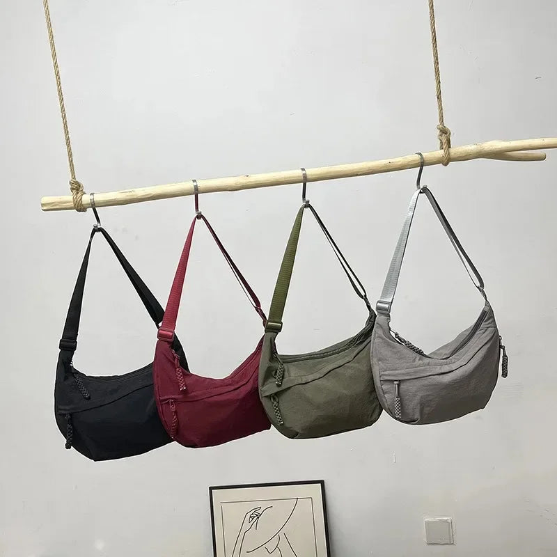 Borsa a Tracolla Minimal Unisex – Borsa in Nylon Multifunzione Stile Casual Quotidiano