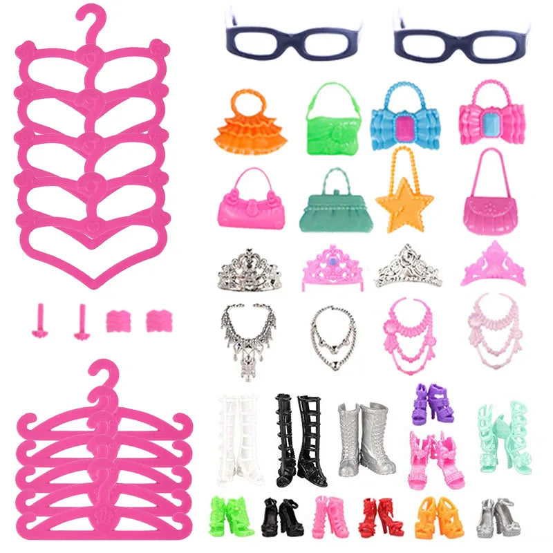 Set 45 Accessori per Bambole 30CM Vestiti, scarpe e accessori fashion per bambole da 30 cm