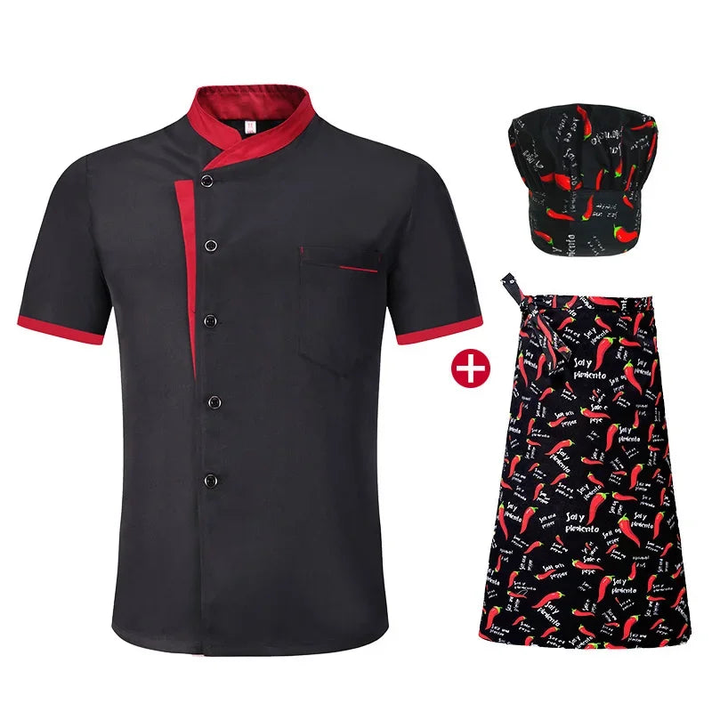 Set da chef estivo a maniche corte Ristorante Hotel Cucina Abbigliamento lavoro Uomo - immagine 8