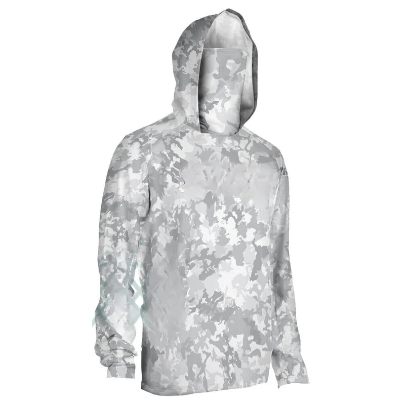 Abbigliamento da pesca Maschera a maniche lunghe uomo mimetica Camicie con cappuccio - immagine 5