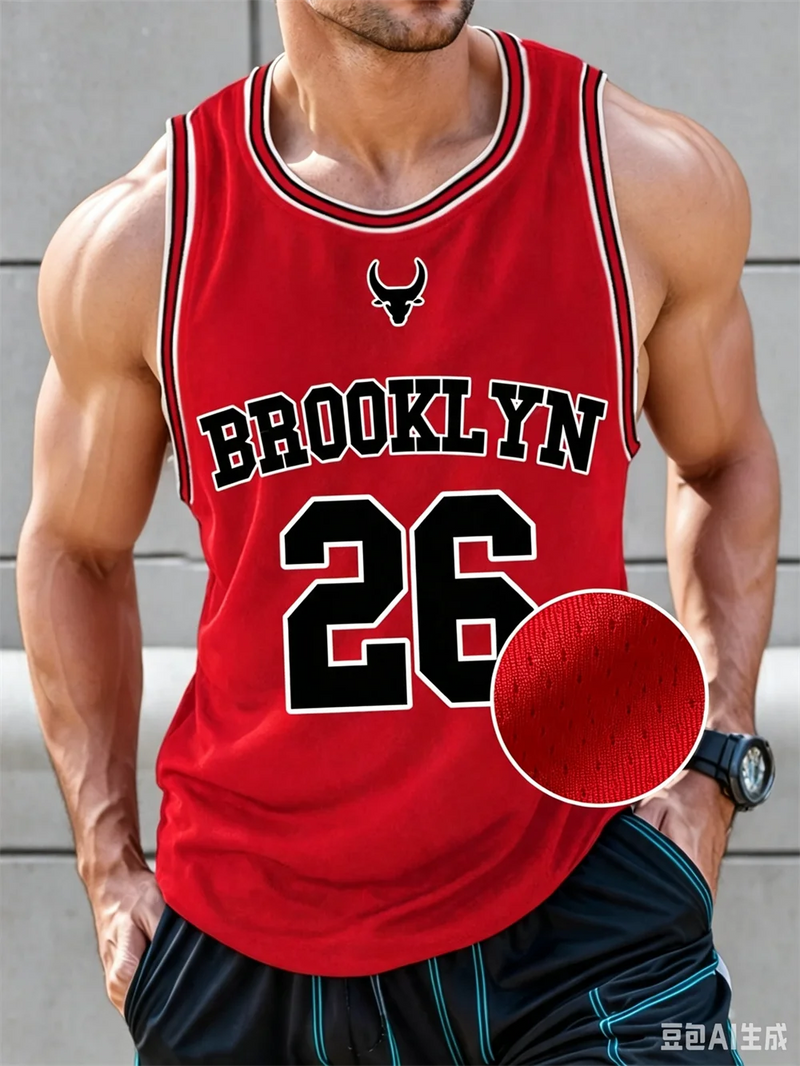 Canotta da basket Brooklyn n.26 con scollo a O tessuto ad asciugatura rapida - BSSS-2580 XXS(US 32) - immagine 10