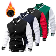 Giacca da baseball classica uomo Varsity Cappotto con bottoni sul davanti a blocchi