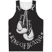 Guantoni da boxe canotta stampata in 3D uomo estate sport Fitness camicie senza - immagine 4