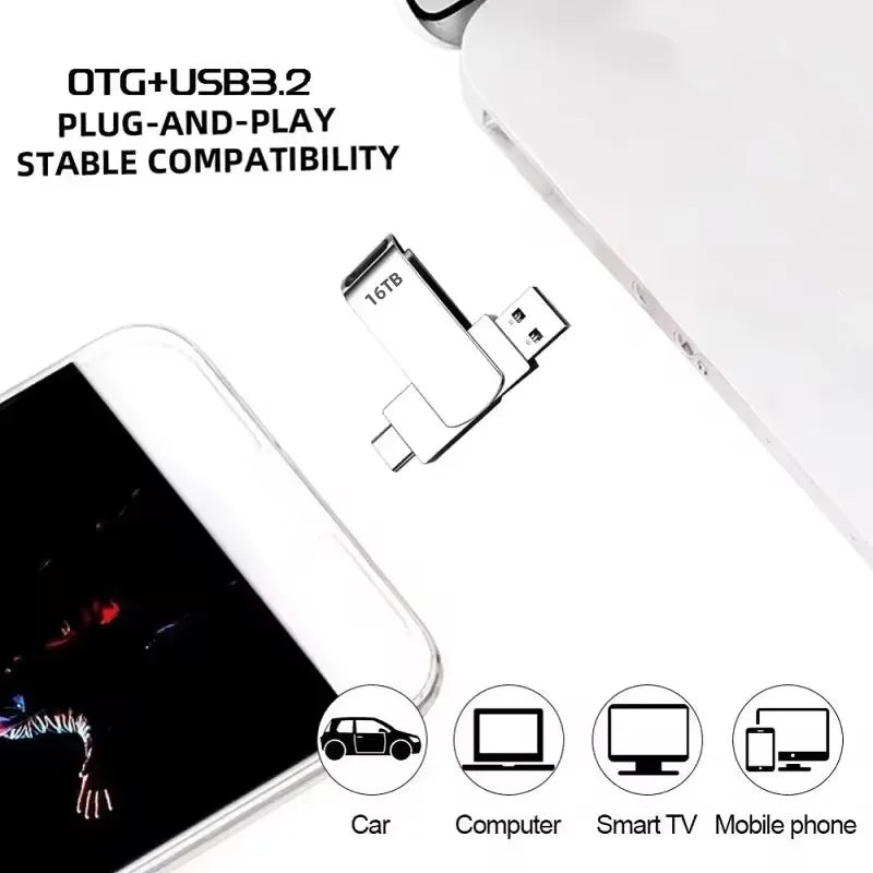 OnePlus 16TB USB 3.2 Trasferimento ad altissima velocità Chiavetta USB impermeabile in metallo 8TB 4TB 2TB Memoria portatile Chiavetta USB per cellulare
