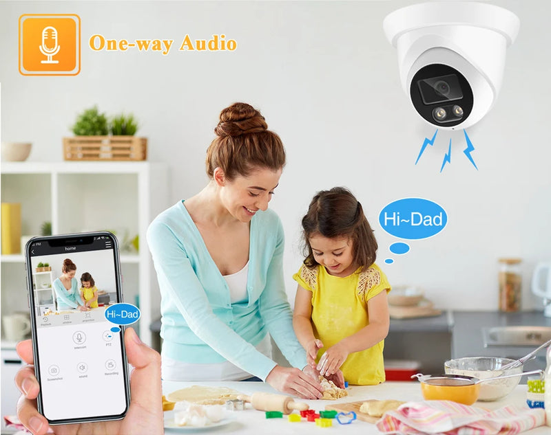 Telecamera IP ASECAM 4K 8MP per esterni con audio POE H.265 Onvif grandangolare
