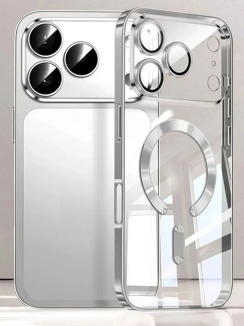 Protezione per fotocamera Custodia trasparente di lusso con placcatura morbida protettiva antigoccia in TPU con custodia magnetica per iPhone17Pro Max/17Pro/Air/17