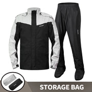 WOSAWE Tuta da pioggia Giacca impermeabile divisa moto Pantaloni antipioggia - ME214-H-BH111 Black EU S (ASIA M) - immagine 2