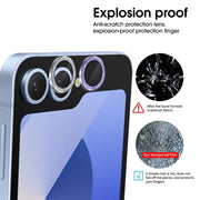 Anelli per obiettivo in vetro temperato per Samsung Galaxy Z Flip, protezione anti-scratches, anti-shock, in vetro resistente