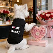1 maglietta a gilet per cani con scritta I love dad/mom - immagine 2