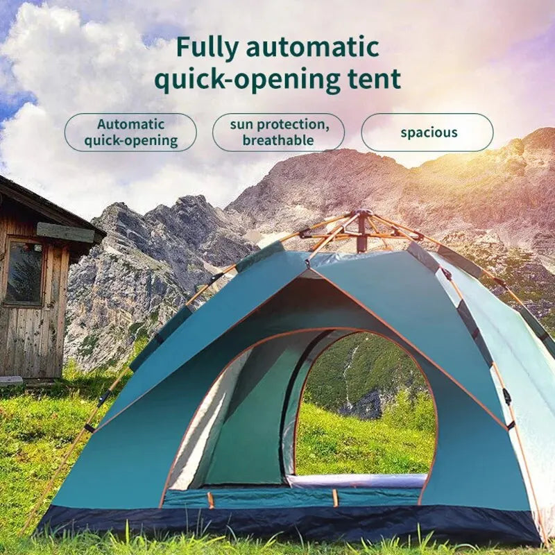 Tenda da Campeggio Automatica 3-4 Persone – Apertura Rapida Impermeabile e Anti-UV - Campeda