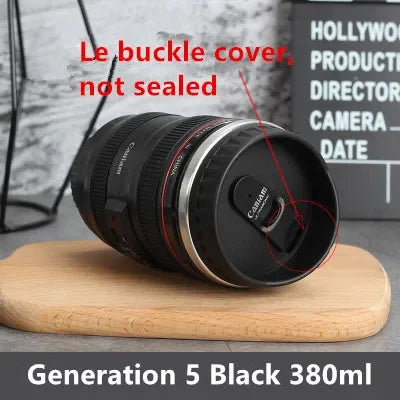 Tazza con obiettivo da caffè EF24-105mm per fotocamera in acciaio inossidabile da 380 ml Tazze da caffè bianche nere Tazze da caffè regalo creativo