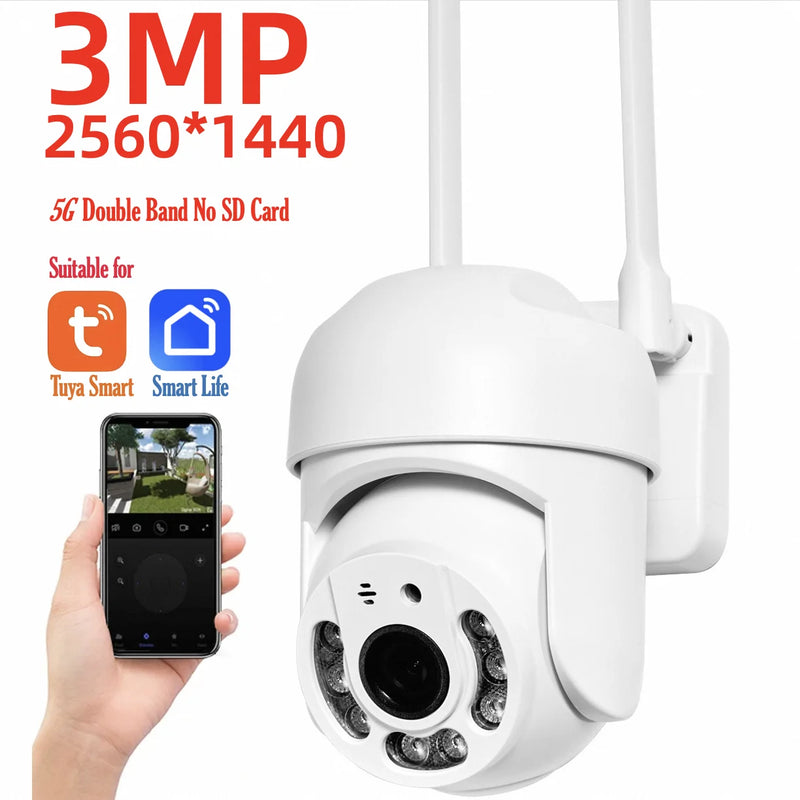 Tuya 4MP PTZ WIFI telecamera di rete protezione di sicurezza Outdoor IP66 impermeabile 5G telecamera Dual-band videosorveglianza domestica