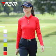 PGM Polo da golf donna ad alta elasticità T-shirt traspirante a maniche lunghe - immagine 3