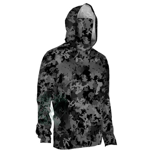 Abbigliamento da pesca Maschera a maniche lunghe uomo mimetica Camicie con cappuccio