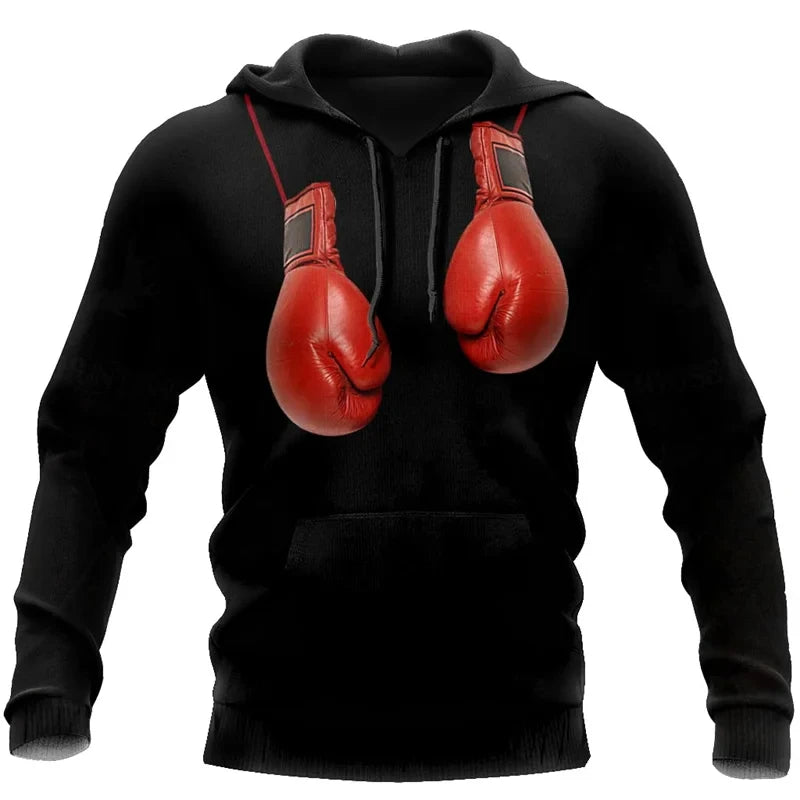 Felpa con cappuccio da boxe stampa 3D di moda abbigliamento uomo sportivo Pop - immagine 9
